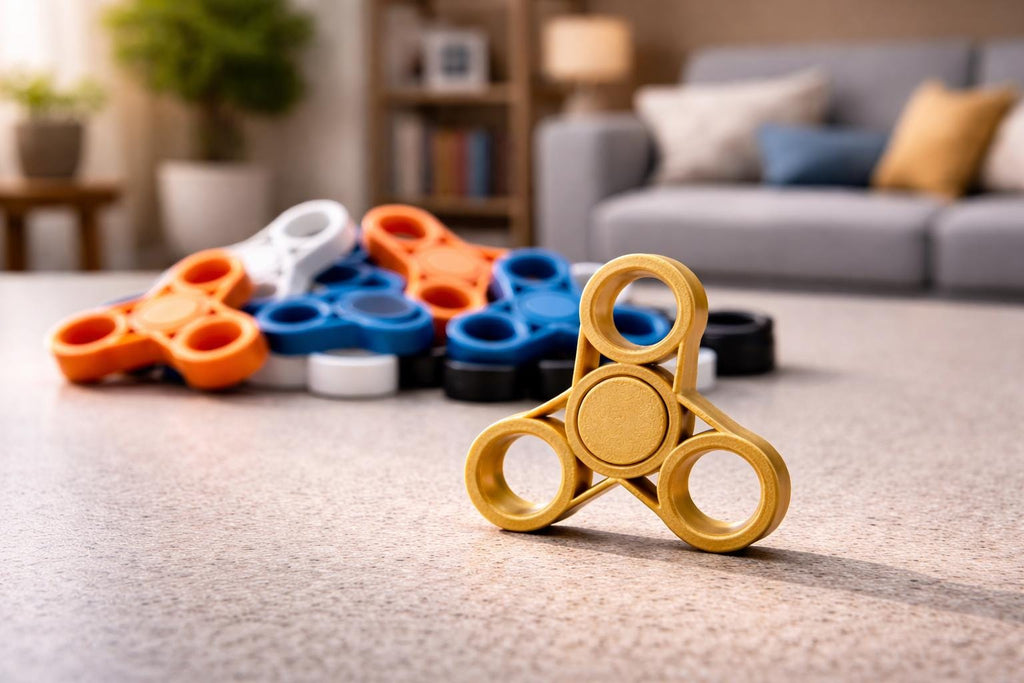 3D Printed Fidget Spinner | Bearing-Free, Quiet Desk Toy (2-Pack)
