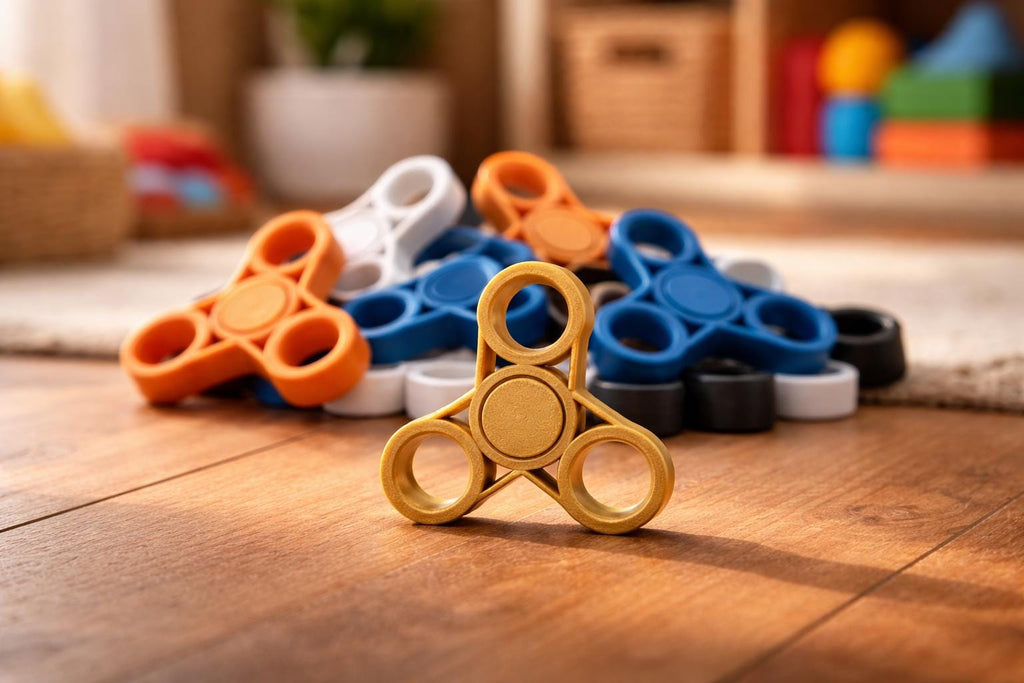 3D Printed Fidget Spinner | Bearing-Free, Quiet Desk Toy (2-Pack)