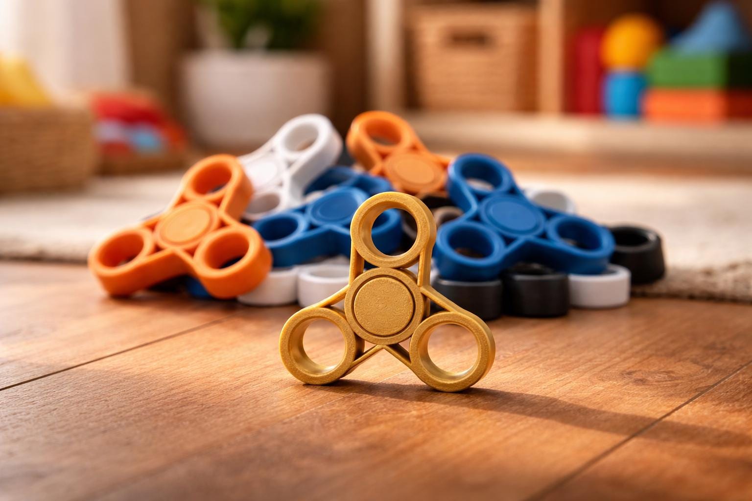 3D Printed Fidget Spinner | Bearing-Free, Quiet Desk Toy (2-Pack)