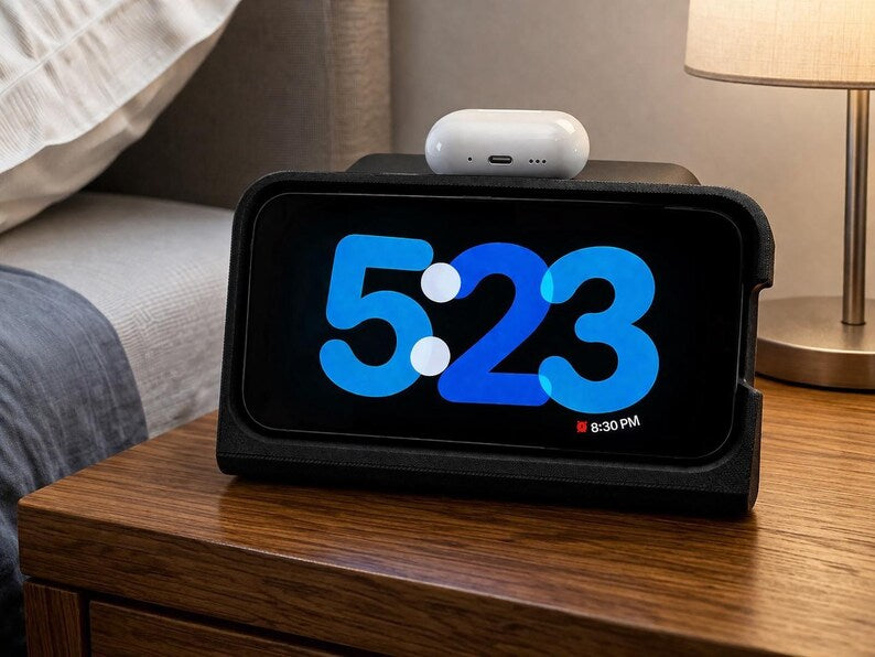 3d printed iPhone standby charger dock, charges Airpods and apple watches